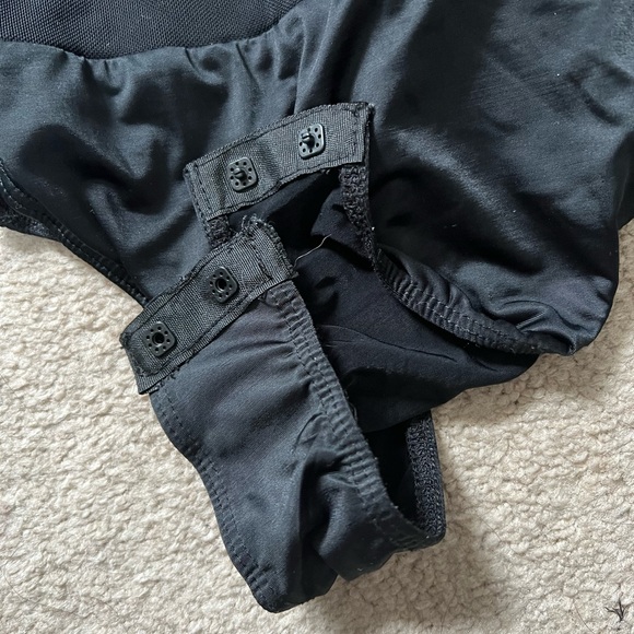 Lulu’s Black OTS Bodysuit with Mesh Sleeves - Picture 2 of 6